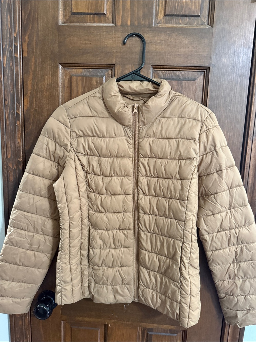 Lightweight Quilted Puffer Jacket - Tan